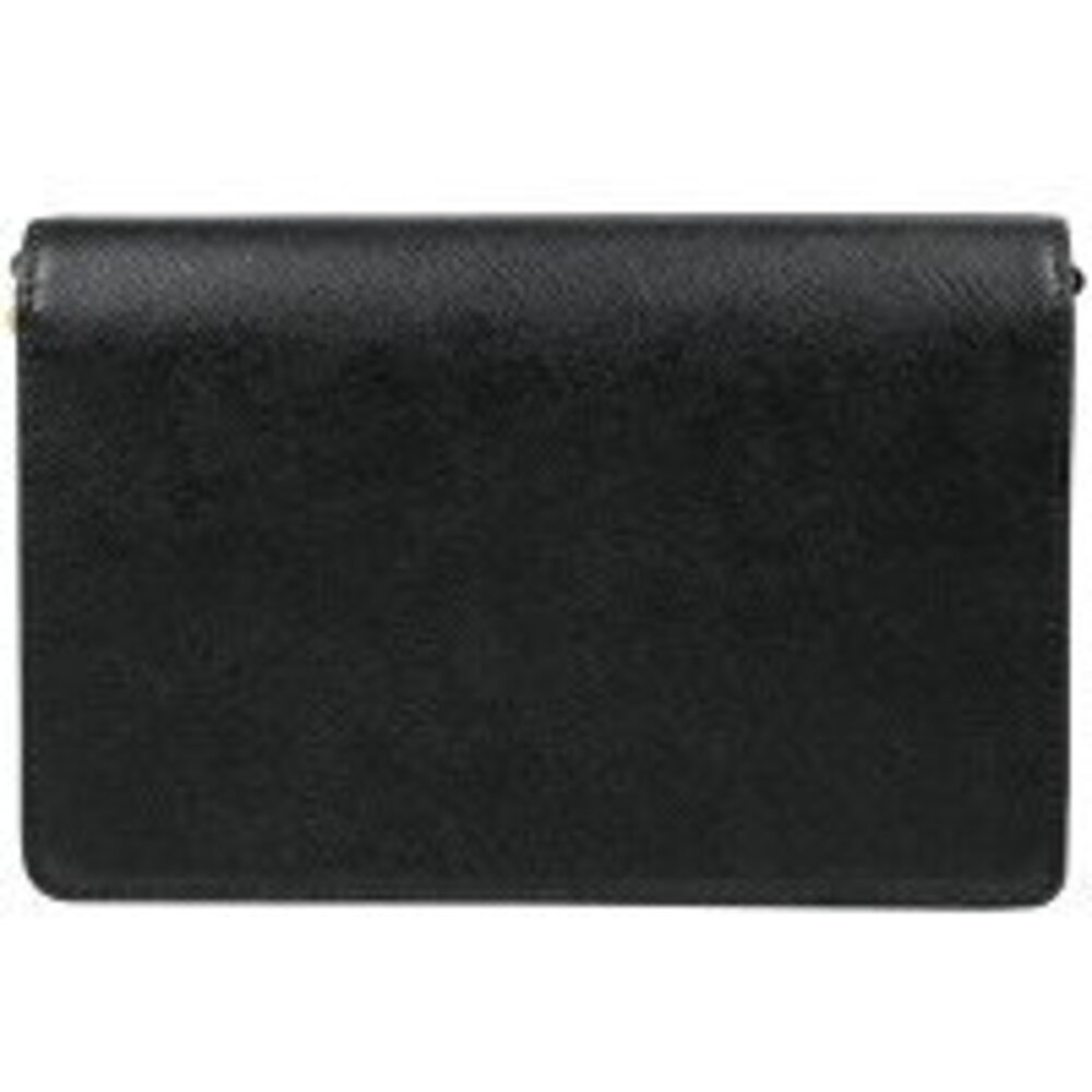 Prada Saffiano Leather Chain Shoulder Bag Logo Plate Clutch Nero Black - Picture 3 of 5